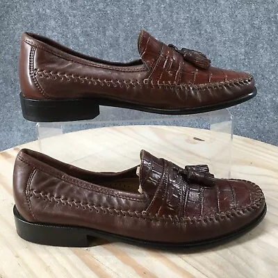 Florsheim Shoes Mens 7 D Tassel Casual Loafers Comfort Brown Leather Slip On • $35.99