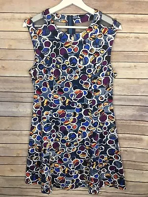 Esley Large Sleeveless Fit And Flare Open Back Colorful Easter Dress Blue Purple • $11.89