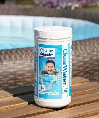 Clearwater Chemical Chlorine Granules Swimming Pool Hot Tub Lay Z-spa 1kg • £12.99