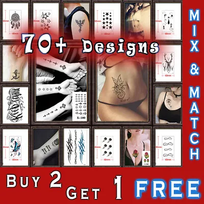 £2.09 • Buy Temporary Tattoos RealisticBody Women Men Kids Fake Tattoo Transfer Sticker