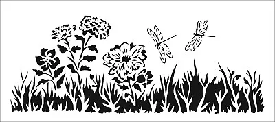 CRAFTERS WORKSHOP SLIMLINE STENCIL - MEADOW - 4  X 9  (10CM X 23CM) Dragonfly • £10.19