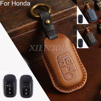 Leather Car Remote Key Cover Case Bag For Honda Civic Accord CRV Pilot 2021 2022 • $33.71