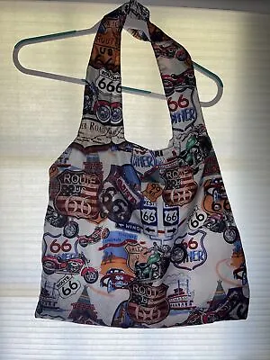 Route 66 Backpack Tote Bag Sling 20” X 16”  Motorcycle Theme • $8.99