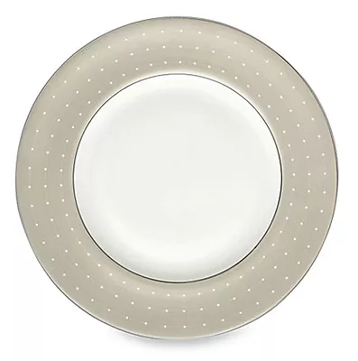 Monique Lhuillier Etoile Platinum Tan Accent Plate 9  Raised Dots NEW • $37.90