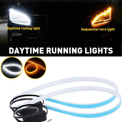 2 LED DRL Car Styling Daytime Running Light Strip Waterproof For Headlight Parts • $12.34