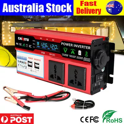 Power Inverter Peak 12V DC To 240V AC Caravan Converter USB Adapter 500/6000W AU • $53.79