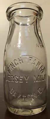 $14.50 • Buy Finch Farm Jersey Milk Half Pint Embossed Milk Bottle - Dayton, Ohio (OH)