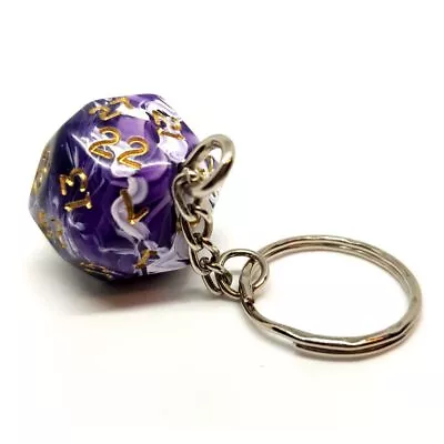£6.99 • Buy Purple Marble D30 Dice Keyring Novelty Polyhedral Gift Dungeons And Dragons