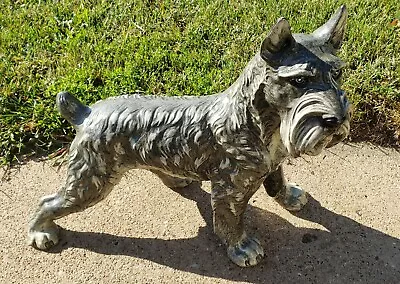 Vintage Life Like Schnauzer Dog By Marwal Ind Inc. Measures 15  Long 15.5  Tall • $189