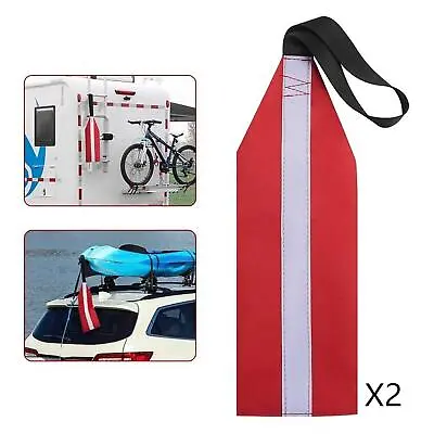 Kayak Safety Flag With Webbing Canoe Towing Warning Flags Sign For Cargo Safety • £8.56