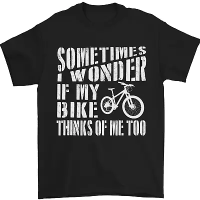 £10.49 • Buy Cycling I Wonder If My Bike Bicycle Cyclist Mens T-Shirt 100% Cotton