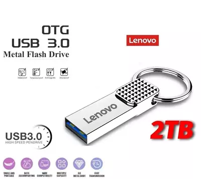 Lenovo 2TB  USB 3.0 Metal High Speed Flash Drive Memory Stick 2TB  Pen Drive • £8.95