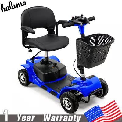 Compact Duty 4 Wheel Travel Scooter W/Basket & Extended Battery For Senior Adult • $759