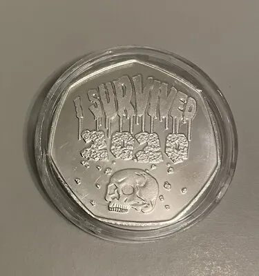 I Survived 2020 - Commemorative Silver Coin - Unique Present / Gift - Covid • £6