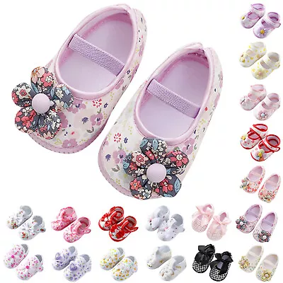 Baby Girls Soft Toddler Shoes Infant Toddler Walkers Shoes Colorful Flowers • $18.40