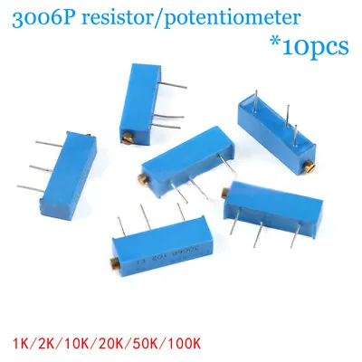 10pcs 3006P Adjustable Potentiometer Precision Multi-turn 1K 2K 10K 20K 50K 100K • $3.20