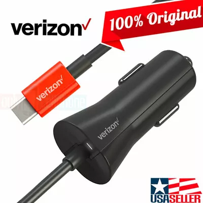 OEM Original Verizon LOGO Type-C Fast Car Charger For Motorola G Play Power Styl • $9.48