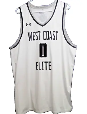 Under Armour West Coast Elite #0 Basketball Jersey AAU EYBL Men's XL White/Black • $26.95