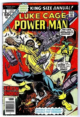 LUKE CAGE POWER MAN King-Size Annual #1 In FN- A 1976 Bronze Age Marvel Comic • $4