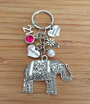 Happy Birthday Memory ELEPHANT Keyring Mum Nan Sister 21st 30th Gift For Her • £6.99