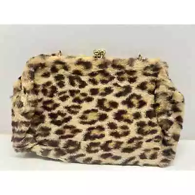 Vintage Fuzzy Rockabilly/Gothic Cheetah Print Bag W/out Straps With Kiss Closure • $20