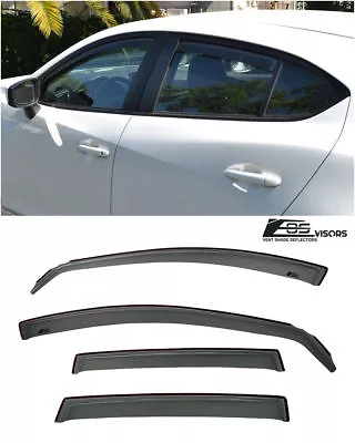 JDM In-Channel SMOKE TINTED Side Vents Sun Shade Rain Guards For 14-Up Mazda 3 • $40.99