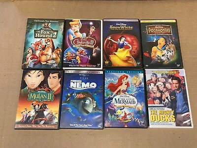 8 Disney Movies Snow White Pocahontas Mighty Ducks Little Mermaid Cinderella +3 • $3.99