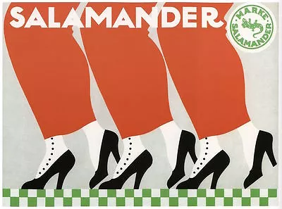 Salamander Shoes 1912 Vintage German Advertising Poster Canvas Giclee 30x24 In. • $53.02