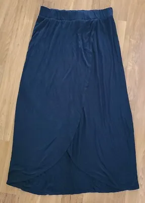 Liz Lange Maternity S Black Long Tulip Hem Wrap Stretch Maxi Skirt  • £9.64