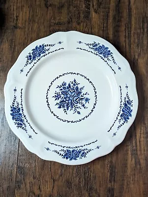 MAYHILL Federalist Ironstone  Dinner Plate Blue Floral Scalloped (18) • $14