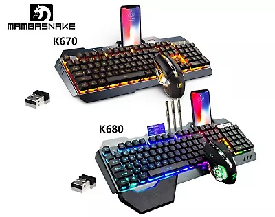 2.4G Wireless Gaming Keyboard And Mouse Set RGB Backlit For PC/MAC/PS4/Xbox • £16.99