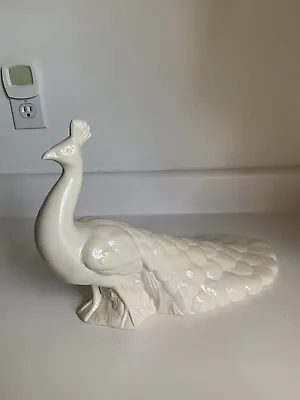 $26 • Buy Vintage MCM Holland Mold Hand Painted Ceramic Peacock