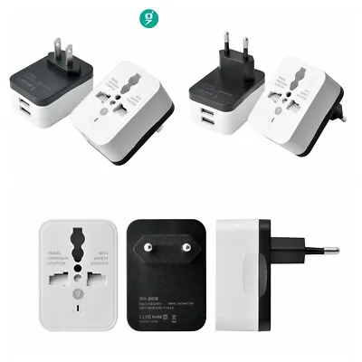 Suitable For UK To USA Canada Mexico Travel Adaptor Plug Earthed With 2 USB Port • £6.98