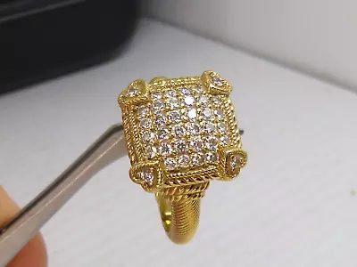 Judith Ripka Gold Clad Sterling Silver CZ Olivia Ring 9 3/4 • $99