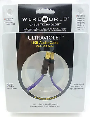$34.99 • Buy WireWorld Ultraviolet 6 USB A-B 0.3 Meter 1 Foot USB Cable Wire World