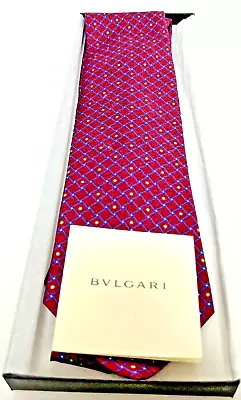 New Bvlgari Tie 100％Silk Luxury .Sevenfold Tie. Sette Pieghe Multi Dot • $110