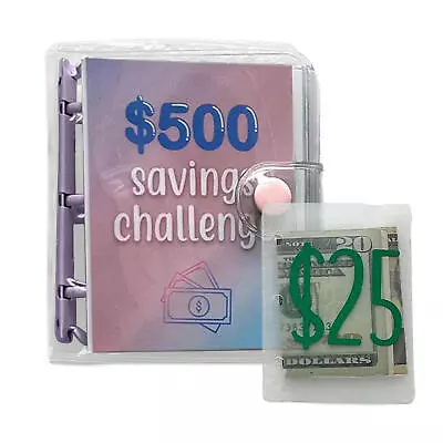 Mini Cash Envelope Challenge Binder Budget Binder Savings Book Save $500 • $8.82