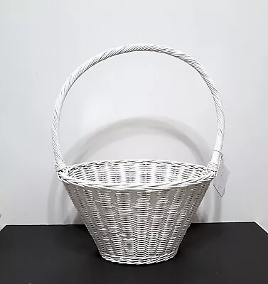 NEW RARE Pottery Barn Kids Large White Sabrina Wicker Easter Basket • $76.99