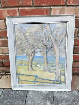 R. Cavan 1968 - Mid Century Oil Painting On Canvas - Trees In A Fiel • £10.50