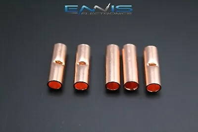 4 Gauge Copper Butt Connector 5 Pk Crimp Terminal Awg Battery Splice Cur4 • $10.95