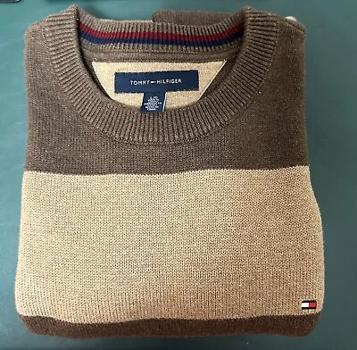 Tommy Hilfiger Men’s Sweater Large Brown Casual Pullover Sweater Winter Shirt • $10