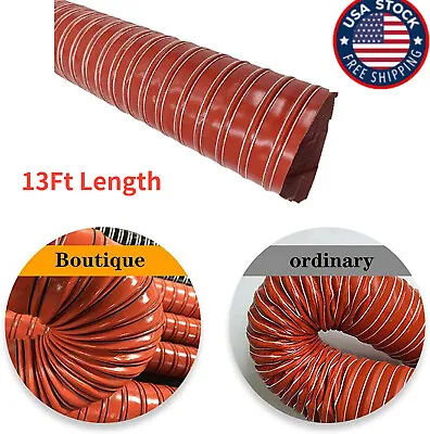 4'' ID Silicone 2 Ply Air Ducting Flexible Air Duct Cold&Hot Air Wire Helix 13FT • $109.25