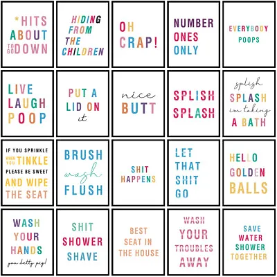 A3 A4 A5 Novelty Bathroom Prints Minimalist Wall Art Poster Toilet Home Pictures • £4.98