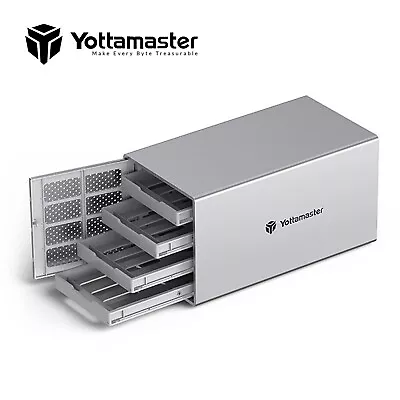 Yottamaster 4 Bay TypeC Hard Drive Enclosure External For 2.5  3.5  SATA HDD 64T • $122.19