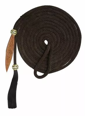 Western Saddle Horse Brown Mecate Bosal Reins Yacht Rope 21' W/ Horsehair Tassel • $25.92