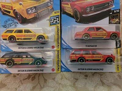 2020 Hot Wheels KROGER YELLOW MOMO 71 DATSUN 510 BLUEBIRD WAGON & 510 COUPE • $23