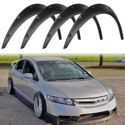 Black Smooth Fender Flares Flexible Wheel Arch Extra Wide For Honda Civic Type R • $69.11