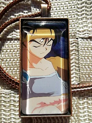 Inuyasha Koga Kagome Card Glass Pendant Keychain Necklace Custom Cosplay Anime • $35.71