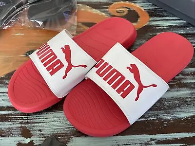 $34.40 • Buy Puma Men's White And Red Cool Cat Sport Slides, Size 12 New