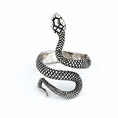 Fashion Jewelry Snake 925 Silver Plated Ring Men/Women Party Ring Sz Adjustable • $1.62